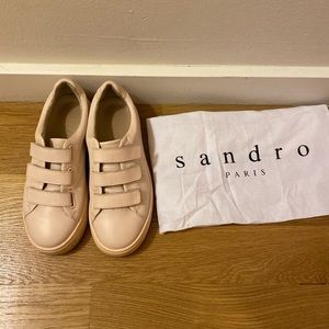 Sandro Velcro pink platform sneakers